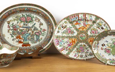 Four pieces of Cantonese porcelain Chinese, late 19th Century including...