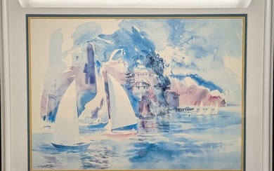 Framed Sailing Watercolor Print