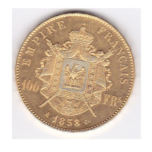 France - 100 Francs 1858-A Napoleon III - Gold