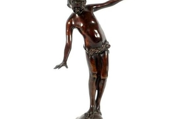 Francesco Parente Adolescent Boy Balancing Bronze