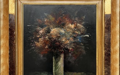 François D'IZARNY né en 1952 "Fleurs d'été" Huile sur toile, signée en bas à gauche...