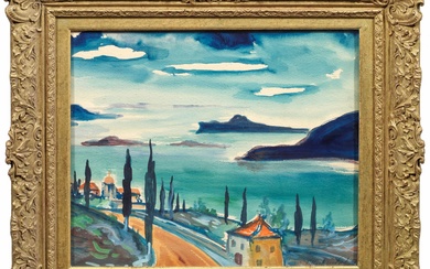 Franz Heckendorf (1888 Berlin - 1962 Munich) Côte Adriatique avec vue sur la mer à...
