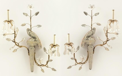 French Bagues-Style Rock Crystal Sconces