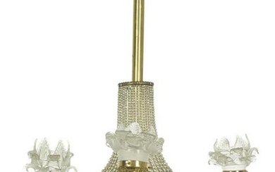French Bronze and Crystal Chandelier