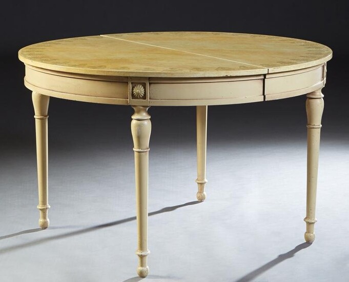 French Louis XVI Style Polychromed Beech Dining Table