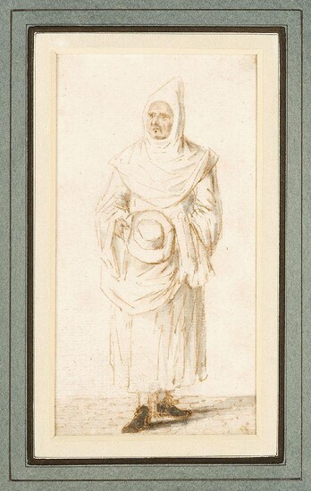 French School, mid 18th Century- Studies of Clergymen; pen and...