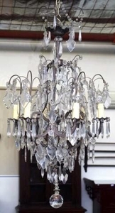 French crystal & ormolu chandelier 104cm high approx