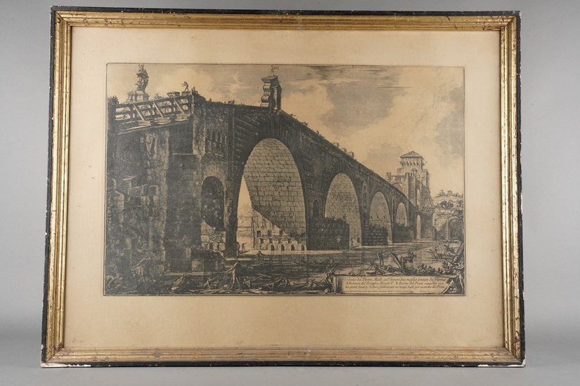 GIOVANNI BATTISTA PIRANESI (1720-1778) (DIT PIRANESE). Veduta del ponte Molle sul severe du miglia lontan...
