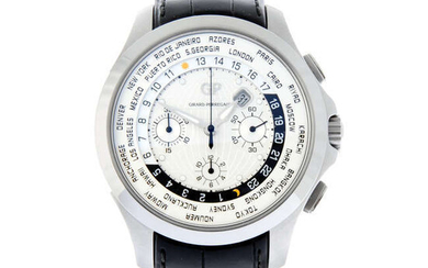 GIRARD-PERREGAUX - a stainless steel World Time wrist watch, 45mm.