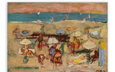 GUIDO PAJETTA (1898-1987) Spiaggia affollata, 1956