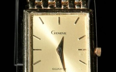 Gentlemen's 14K Gold Geneve Tank Watch