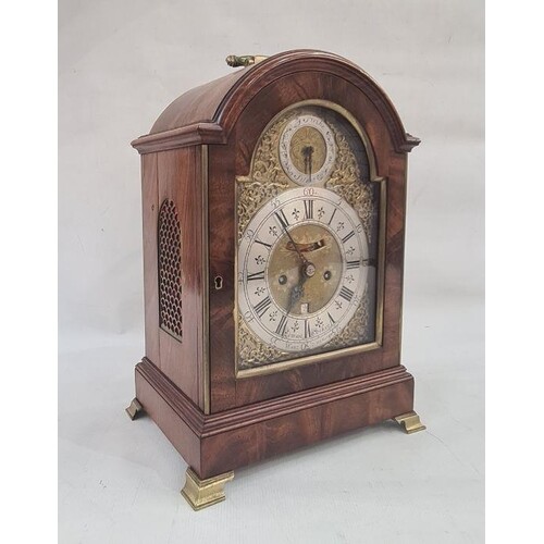 George I bracket clock, the dial marked 'Edward Cockey, Warm...