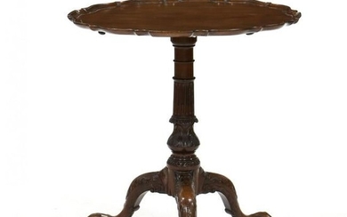 George II Style Carved Mahogany Tea Table