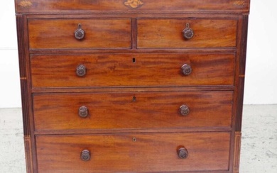 Georgian inlaid mahogany chest of drawers