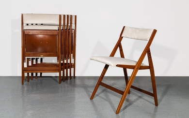 Gio PONTI 1891-1979Suite de six chaises pliables mod. 320 dites "Eden" - circa 1960Structure en...