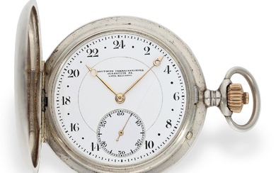 Glashütte rarity, one of only 2 known precision pocket watches from the German watchmaking school Glashütte with 24h dial, Emil Reichard 1928
