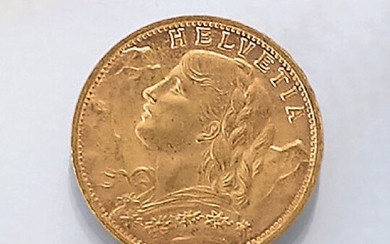 Gold coin, 20 Swiss Francs , Switzerland,...
