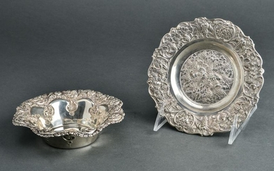 Gorham Silver Repousse Bowl & Bacchus Plate, 2