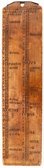 Greek or Roman 18th Cent. Calendar Carved Board