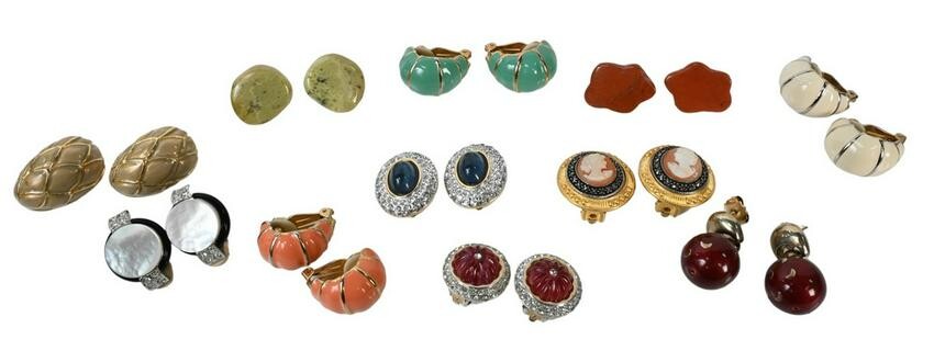 Group of 11 Pairs of Earrings, by various costume