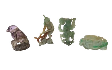 Group of Chinese jade and hardstone carvings
