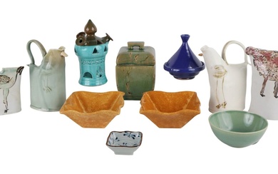 Group of Eleven Modern Art Pottery Items
