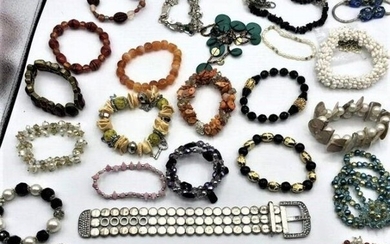 Grouping of Approx 27 COSTUME JEWELRY BRACELETS