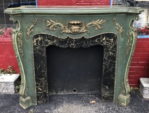 Hand Carved French Rococo Style Fireplace Mantle