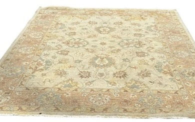 Hand Knotted Wool Chobi Style Room Size Rug, has some minor staining - 92" x 117"