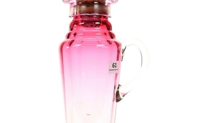 Handled Martini Shaker, Rubina Art Glass