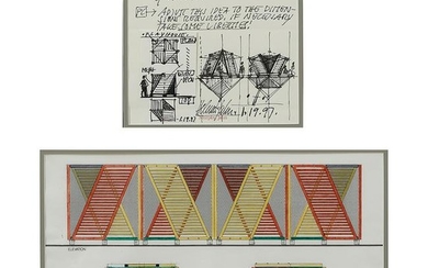 Helmut Jahn, Sketch and Plan for Play Haus, 1997