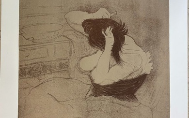 Henri De Toulouse-Lautrec (1864-1901), after - Femme se coiffant, de la série Elles 1990