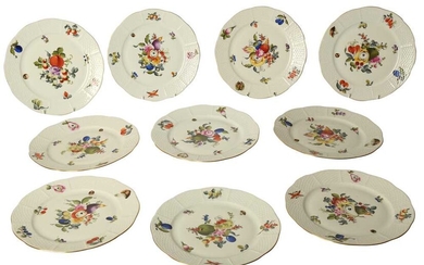 Herend: a set of ten Herend porcelain plates