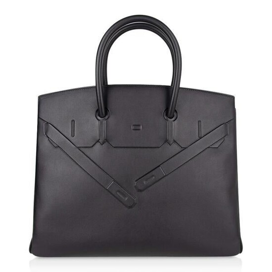 Hermes Shadow Birkin 35 Bag Limited Edition Black Swift