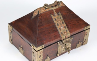Indian Brass Mounted Trinket Box, 19th Century?
