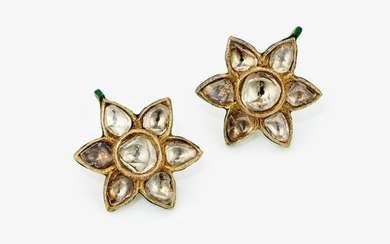 Indian floral \"Karanfool\"" stud earrings decorated