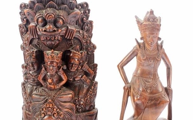 Indian wooden bombarded sculpture
