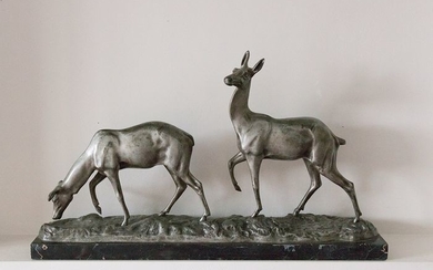 Irénée Rochard (1906-1984) - Sculpture, Representative two hinds