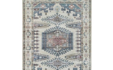 Ivory, Reimagined Persian Viss Design, Pure Wool Hand Knotted Rug
