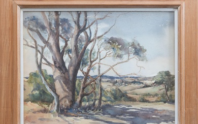 J B HEGARTY, Australian Landscape, watercolour, 34 x 43cm frame size 46 x 57cm