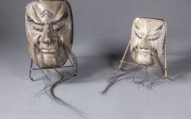 JAPON - Période MEIJI (1868-1912) Deux masques... - Lot 61 - De Baecque et Associés