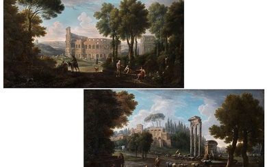 Jan Frans van Bloemen, genannt „Orizzonte“, 1662 Antwerpen – 1749 Rom, BLICK AUF DAS KOLOSSEUM UND DEN KONSTANTINSBOGEN