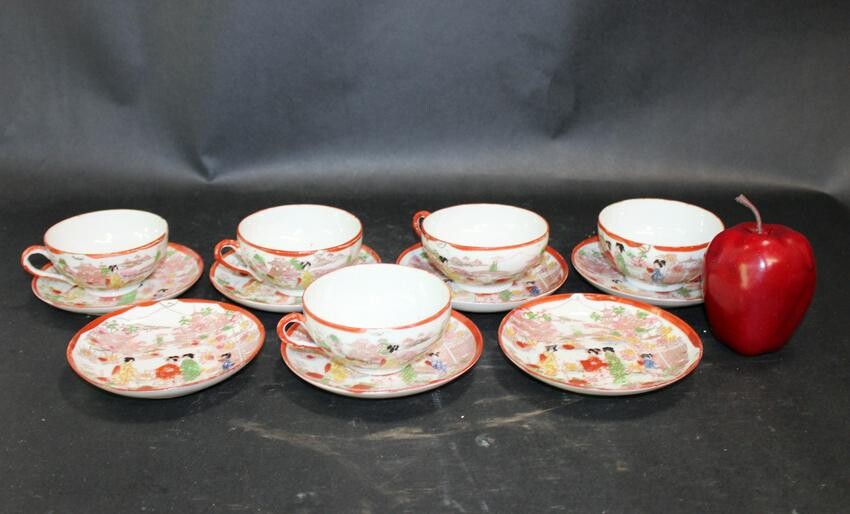 Japanese hand painted porcelain tea set