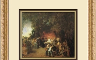 Jean-Antoine Watteau The Marriage Contract Custom Framed Print