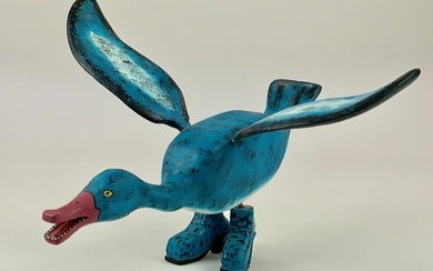 Jim Lewis (KY, b. 1948), Folk Carved Blue Goose