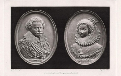 John Osborn Medallions of the Prince and Princess of Orange 1893 Print