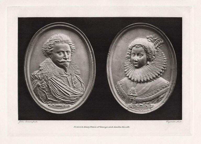 John Osborn Medallions of the Prince and Princess of Orange 1893 Print
