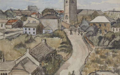 John Rankine Barclay, British, 1884-1962 - Zennor, Cornwall; charcoal and...