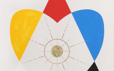 Jonathan Borofsky, The Balance of Love and Work Produces Energy, Screenprint and 22ct. Gold-leaf on