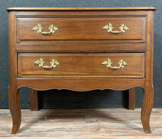 Jumping chest of drawers - Louis XV Style - Solid walnut - it. 1800